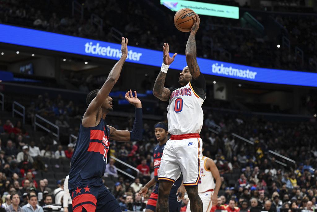 加利披頓二世(Gary Payton II)為勇士正選上陣3射3中攻入6分。(美聯社)