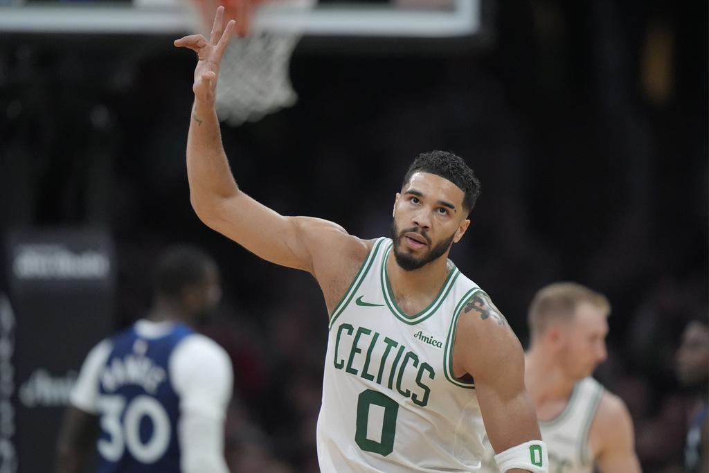 塞爾特人107:105擊敗木狼。(美聯社)