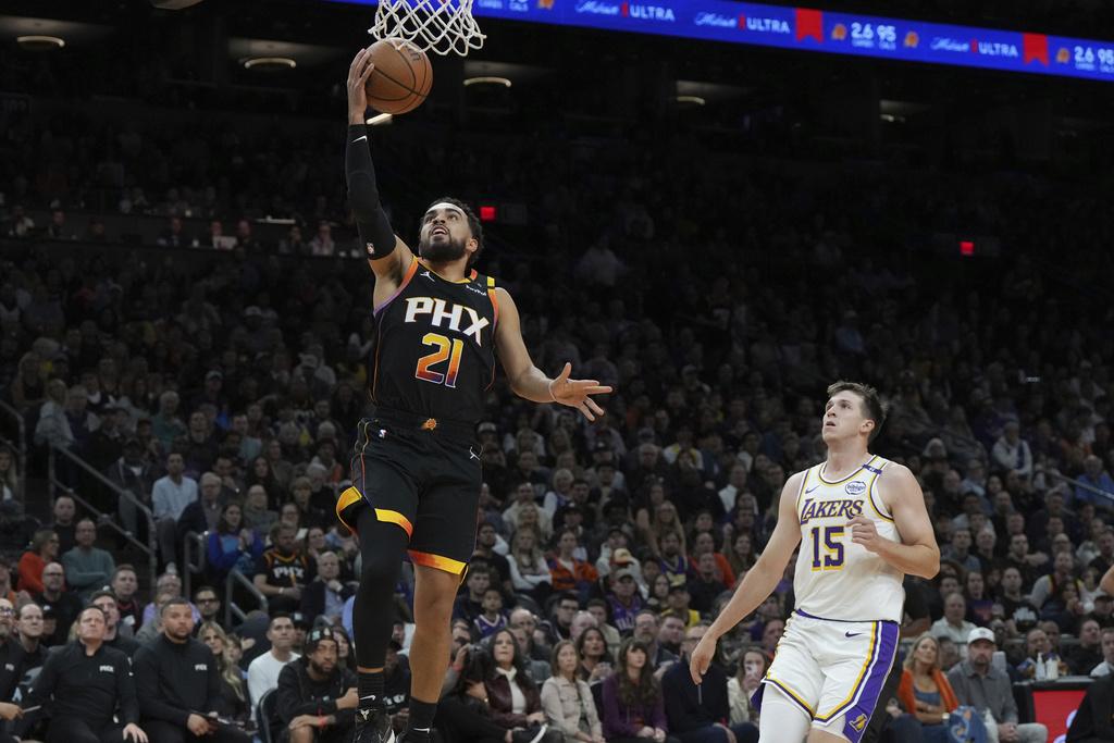 太陽127:100大勝湖人。(美聯社)