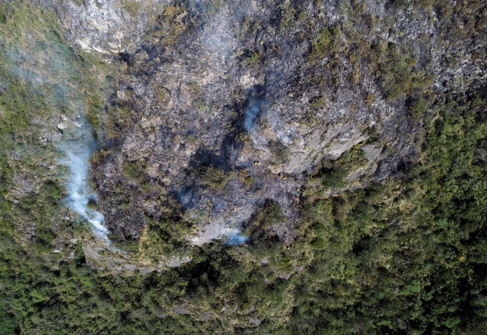 厄瓜多爾山火,過去幾周燒毀約1萬200公頃的森林土地。(路透社)