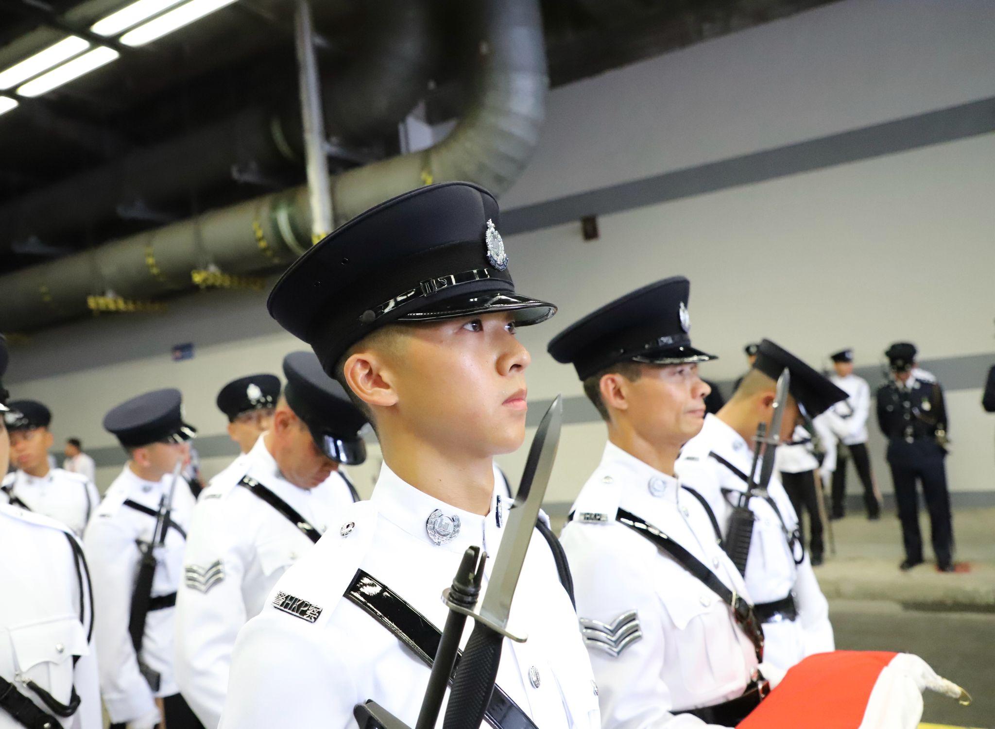 馮旌曜參加2020年7月1日升旗禮。(受訪者提供)