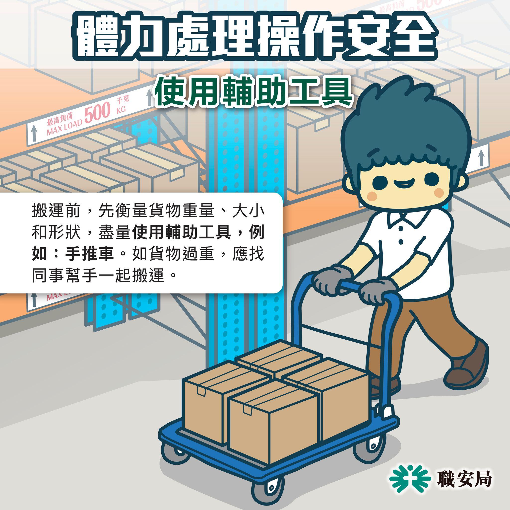 避免工業意外,體力處理操作安全|使用輔助工具(職安局)