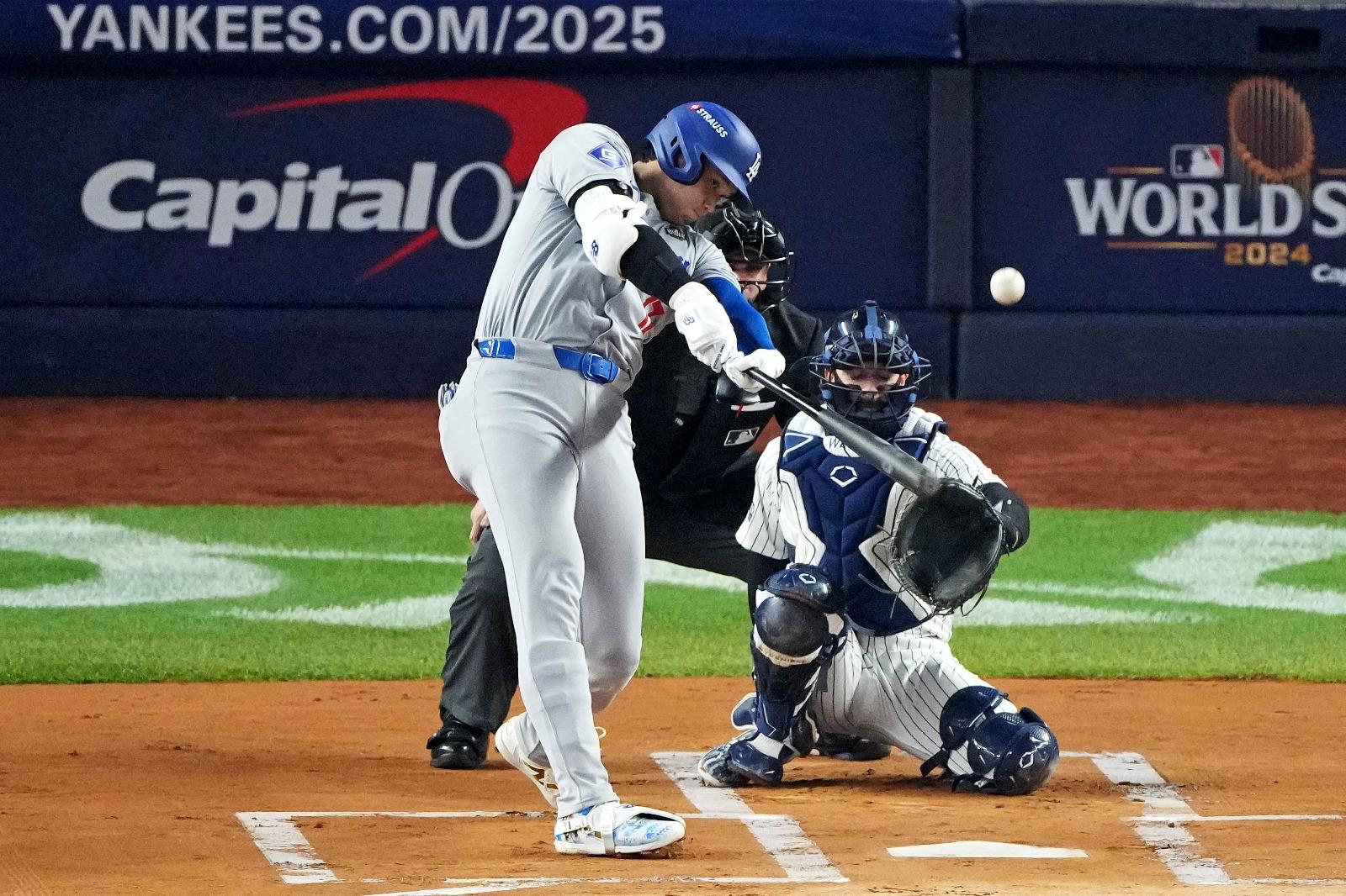 大谷翔平首嘗世界大賽冠軍滋味。(路透社)