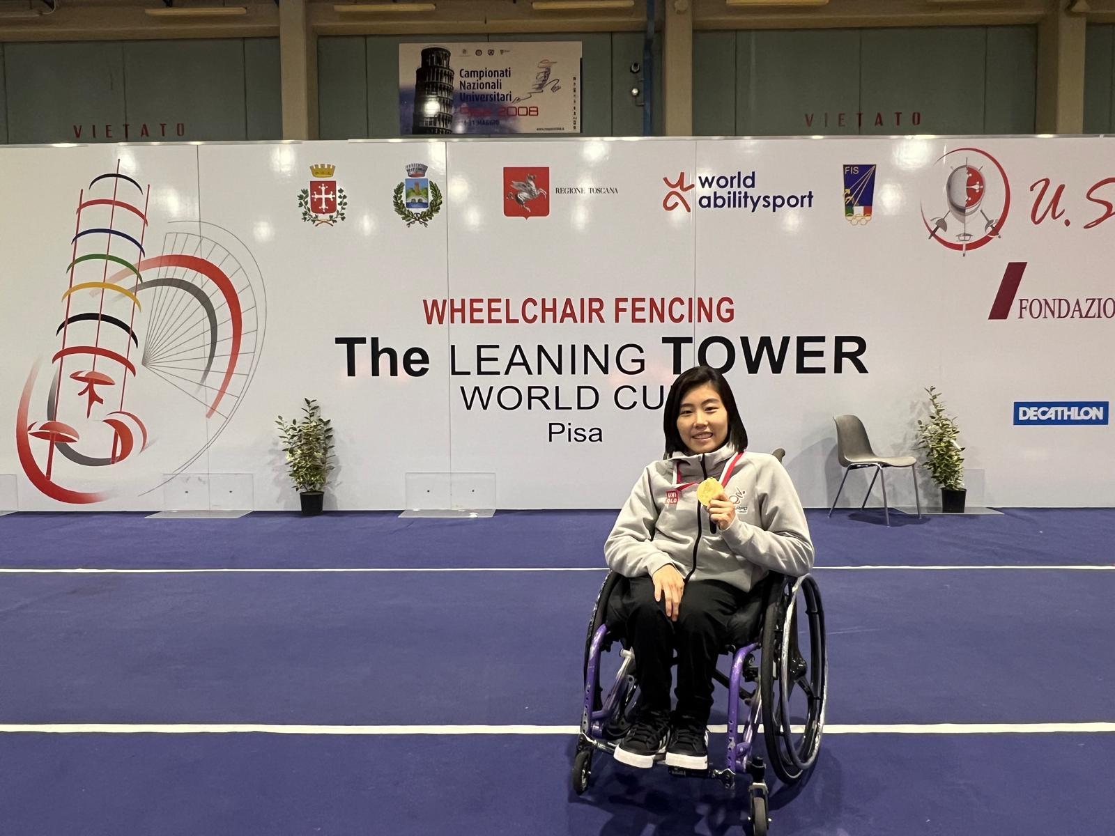 香港隊輪椅劍擊世界盃載譽而歸 湯雅婷獨攬3金2銅。(中國香港傷殘人士體育協會提供)