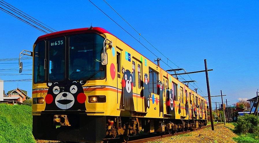 熊本電鐵的熊本熊主題列車。(互聯網)