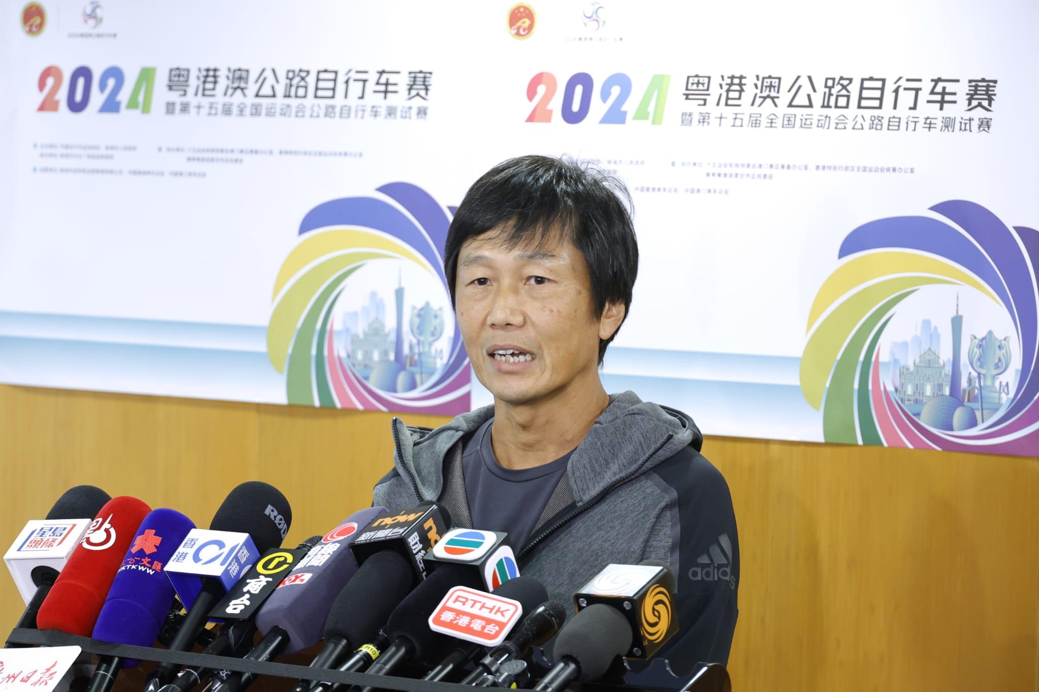 全運會統籌辦公室主任楊德強簡介賽事的安排情況。(林俊源攝)