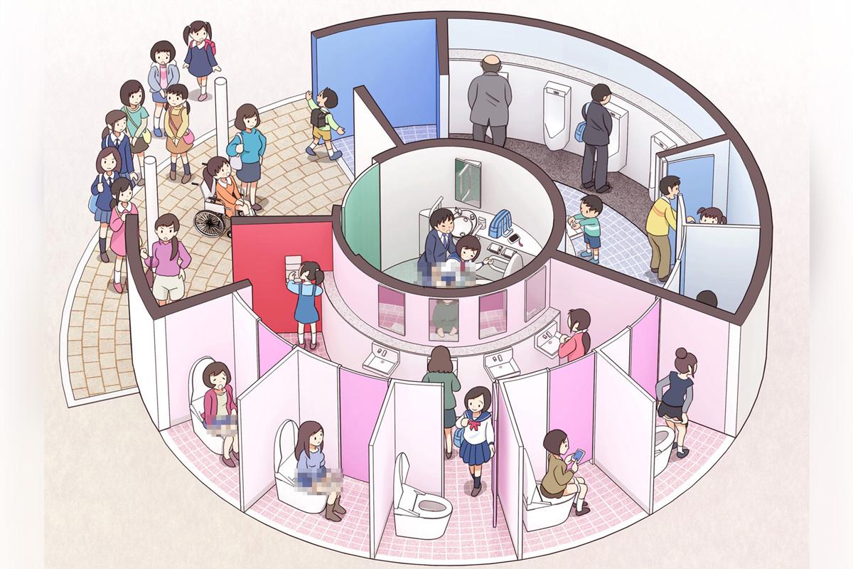 香港廁所協會誤用的插圖含有數項不雅元素。(網上圖片)