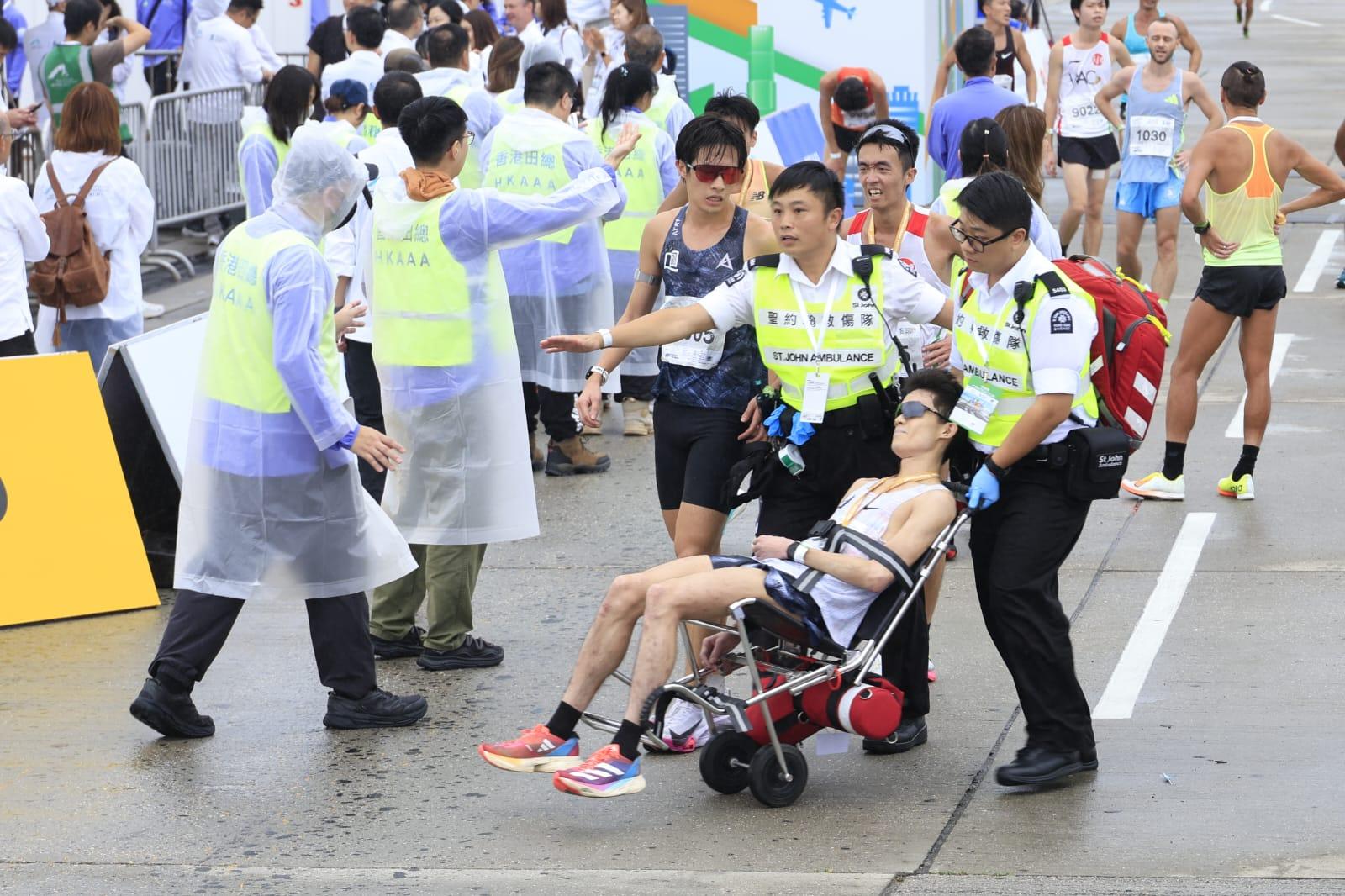 有選手賽後感不適。(林俊源攝)