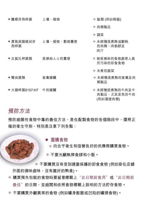 沙門氏菌/金黃葡萄球菌/大腸桿菌等引致食物中毒|預防方法(食物安全中心)