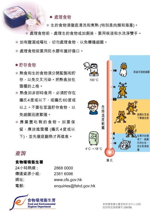 沙門氏菌/金黃葡萄球菌/大腸桿菌等引致食物中毒|熟食和生的食物要分開(食物安全中心)