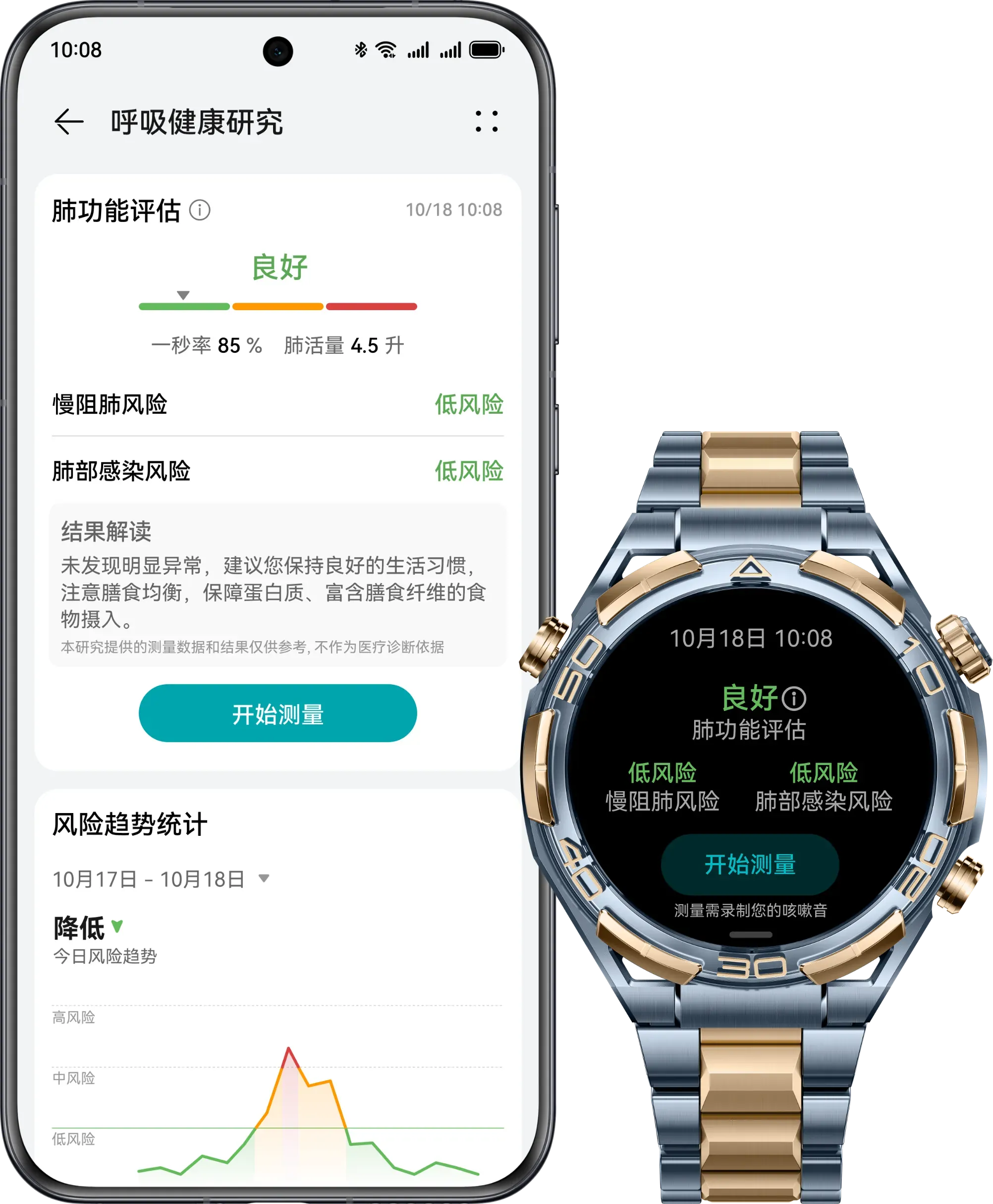 HUAWEI WATCH ULTIMATE DESIGN可使用所有健康及運動功能。