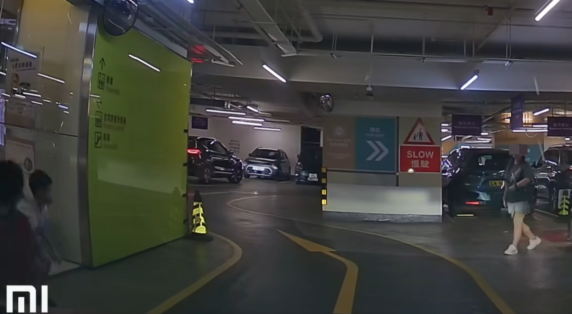 車主隨即響號示意表不滿,此時一位成年女子「施施然」入鏡,先是斥責兩童,及兩度手勢示意向車主道歉 「車cam L(香港群組)」