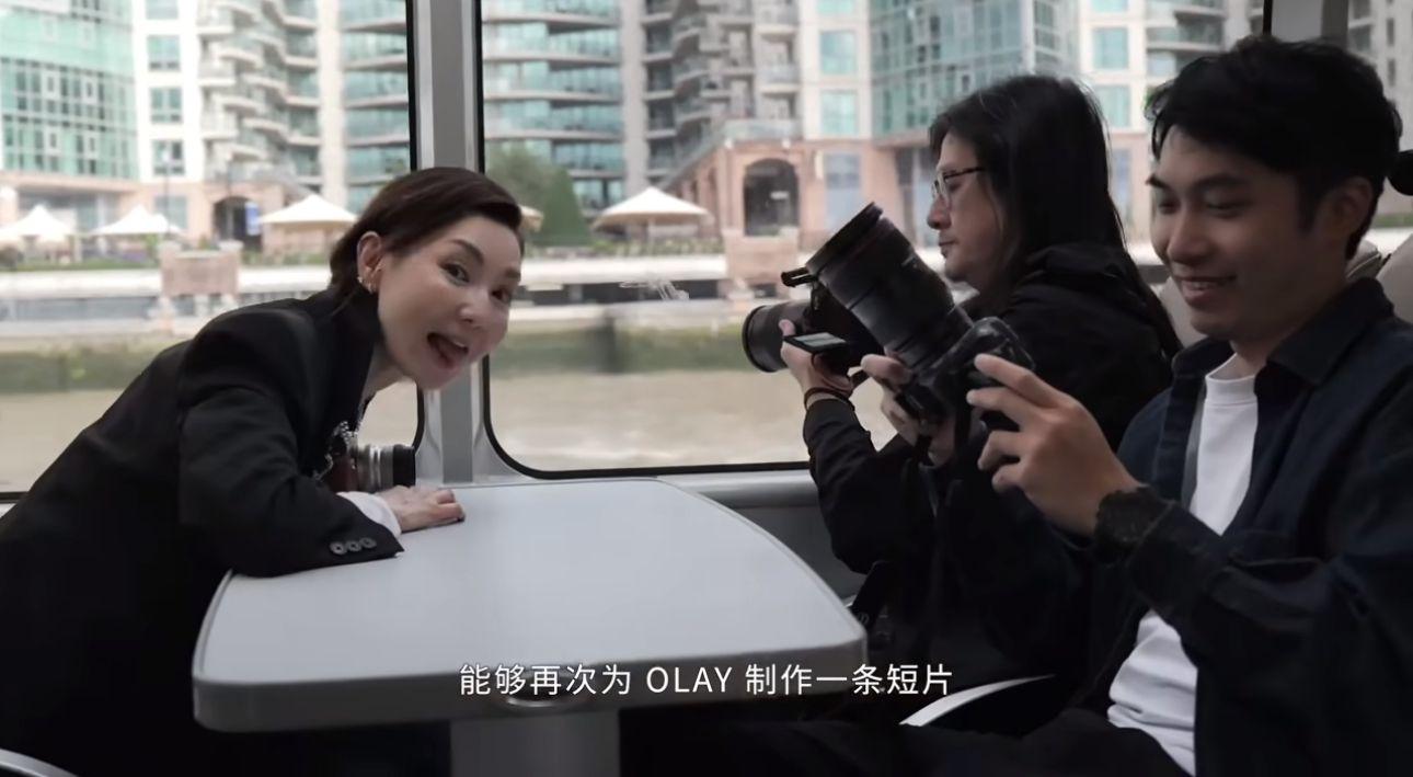 張曼玉透過抖音上載一段Olay廣告的拍攝花絮。