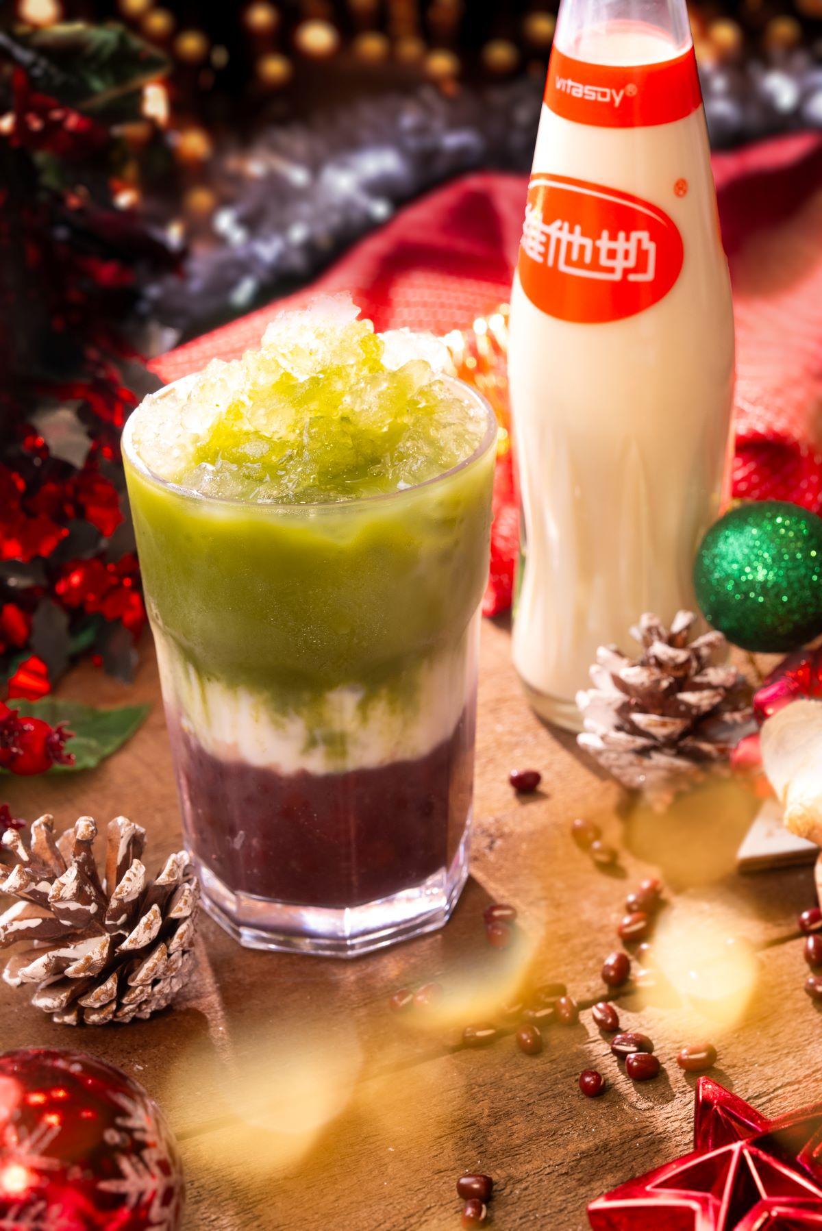 抹茶維他奶紅豆冰 (單點價$28,跟餐價另加$18)