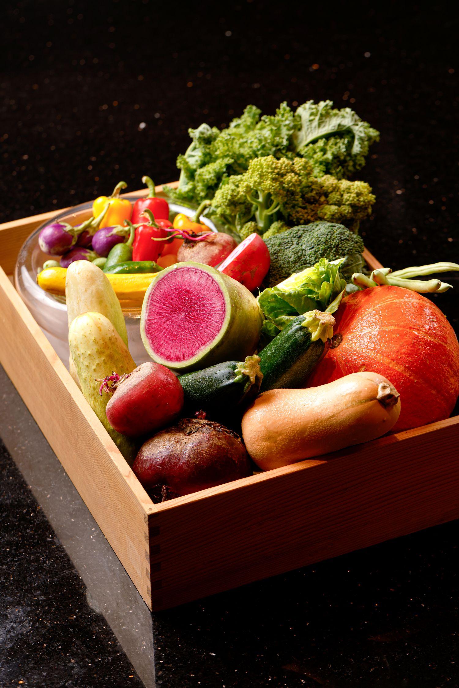 店內採用的新鮮蔬菜從日本山形縣直送。