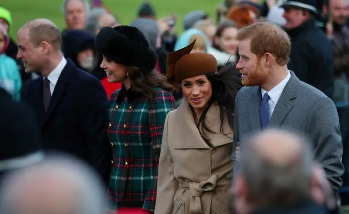 哈里梅根2017年參與王室的聖誕活動。(路透社)