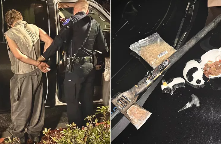 賊人用斧頭打破窗戶闖入教堂,遇上「武林高手」牧師,最終被壓制。(互聯網)