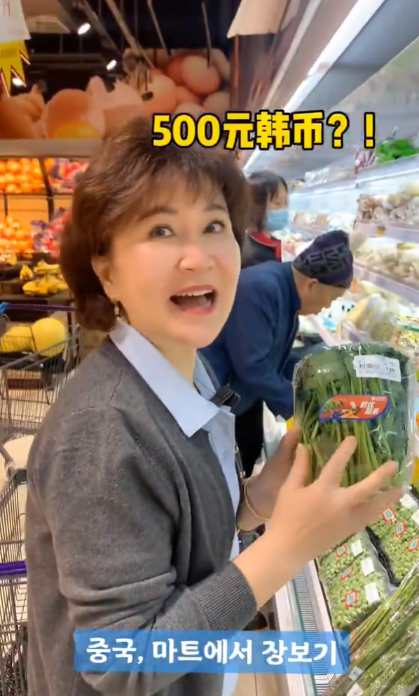 阿珠媽在內地超市掃貨,滿載而歸。(互聯網)