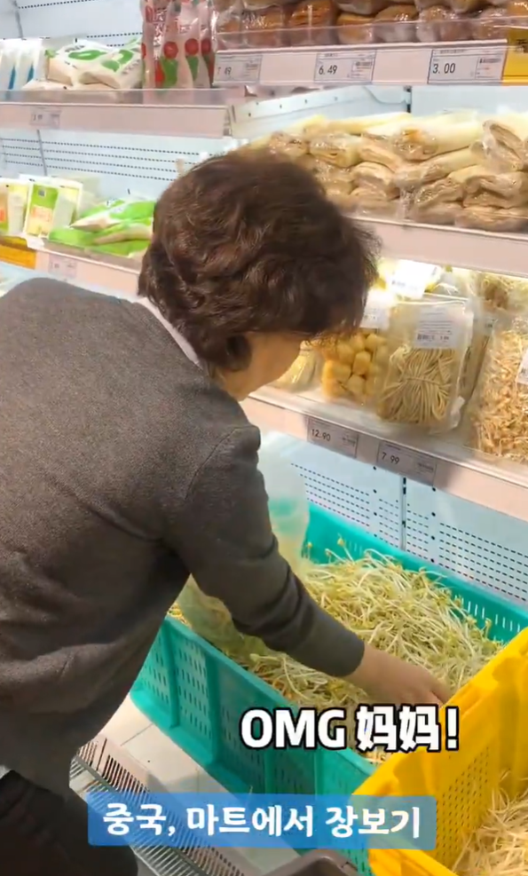 阿珠媽在內地超市掃貨,滿載而歸。(互聯網)