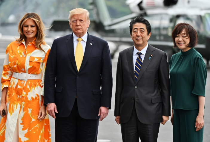 特朗普夫婦和安倍夫婦私交甚密 (資料圖片)