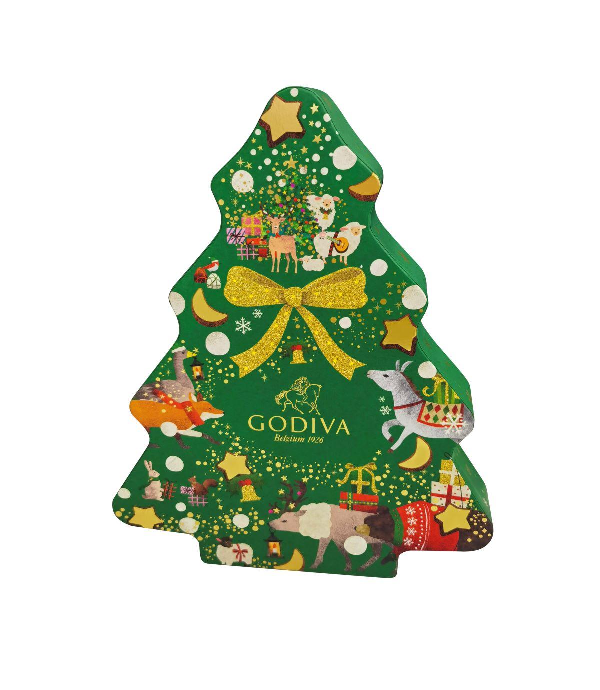 GODIVA聖誕樹型巧克力禮盒10顆裝$399 (買三送一限時優惠)