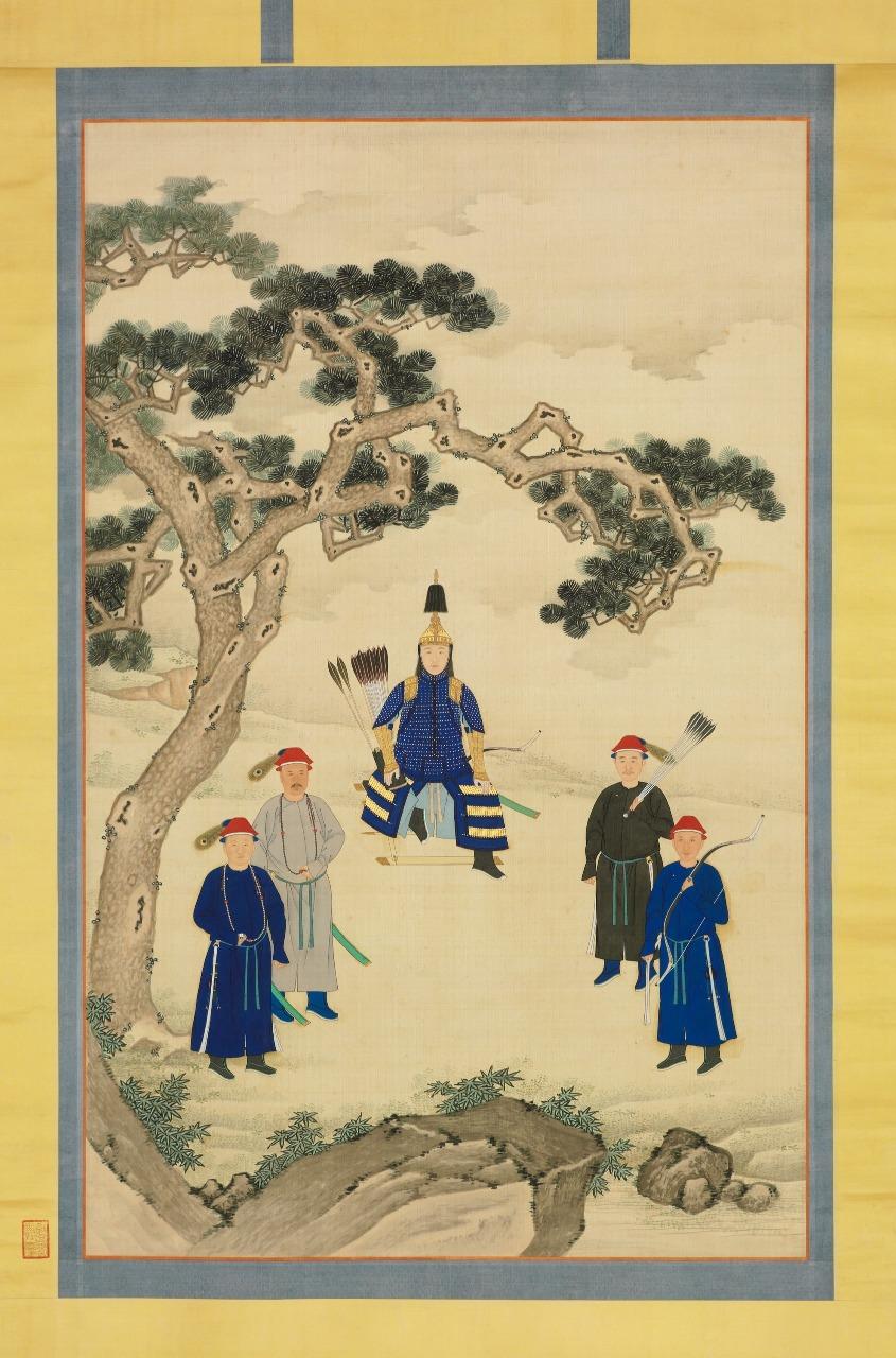 康熙帝戎裝像,清康熙早期(約1670年代)。(圖片來源:故宮博物院)