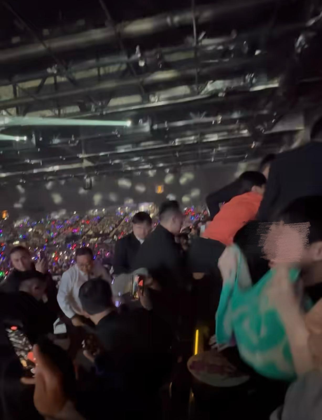 男歌迷遭多名保安合力抬走。