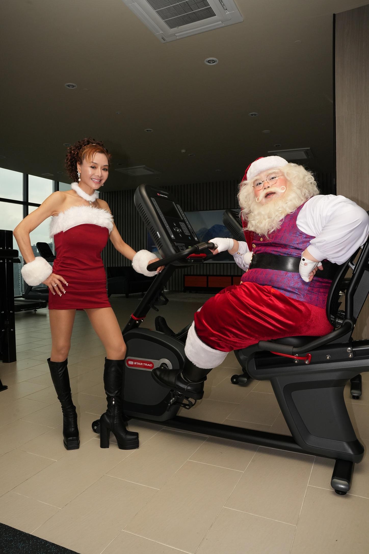 葉子楣督促聖𧩙老人健身減肥。