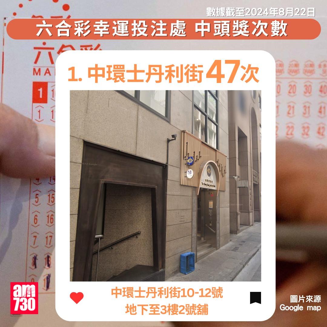 六合彩十大幸運投注站|中環士丹利街(am730製圖)