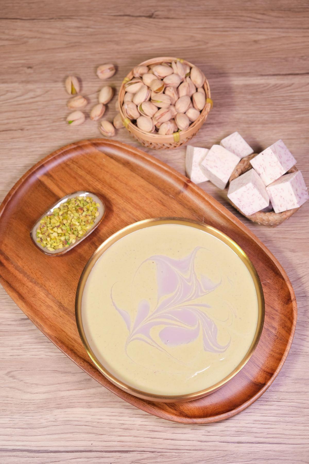 拉花開心果芋泥糊 $68