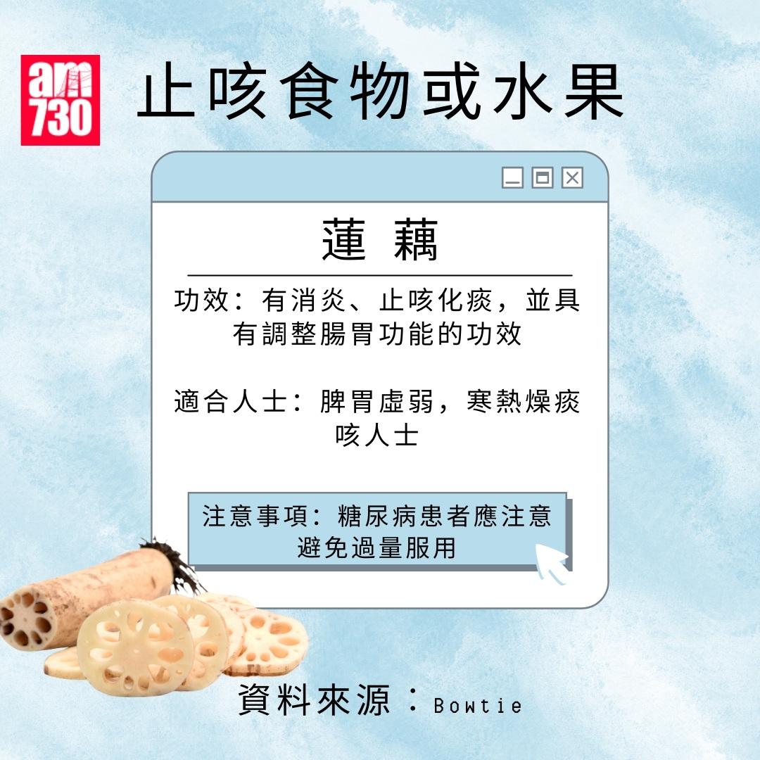 止咳食物或水果|蓮藕(am730製圖)