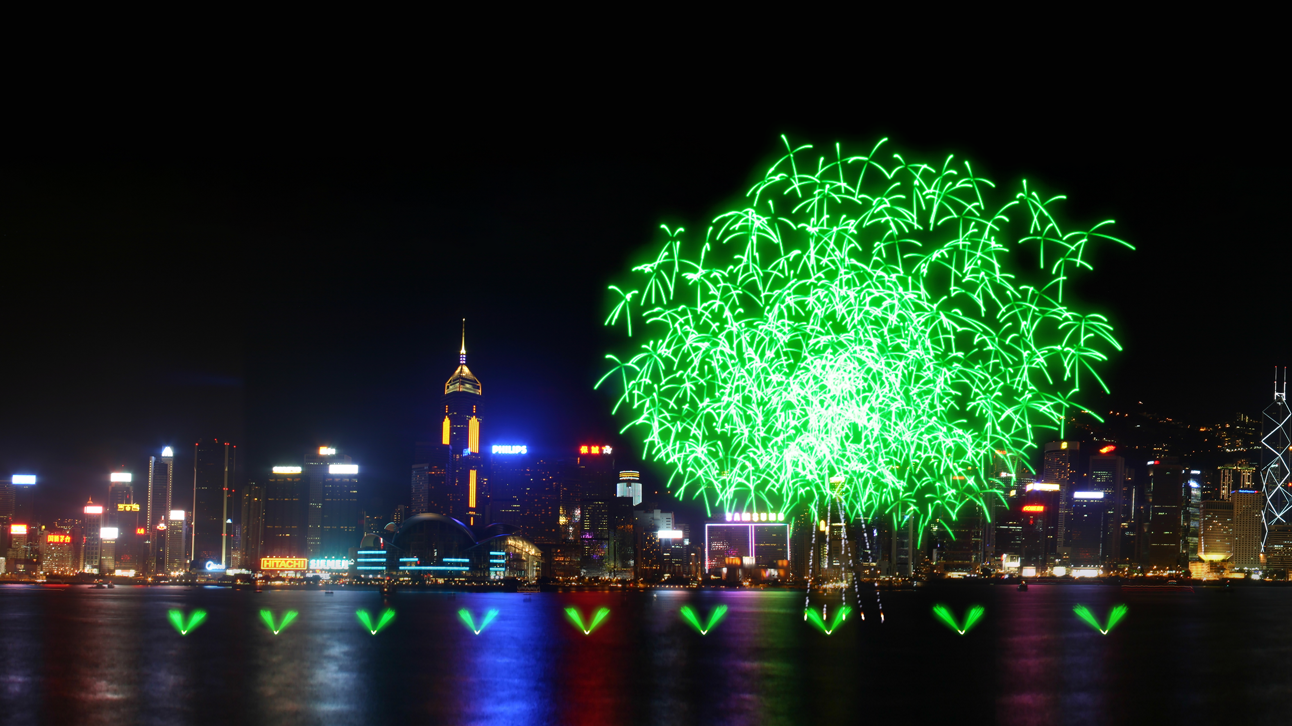 煙花匯演「長青樹」一幕