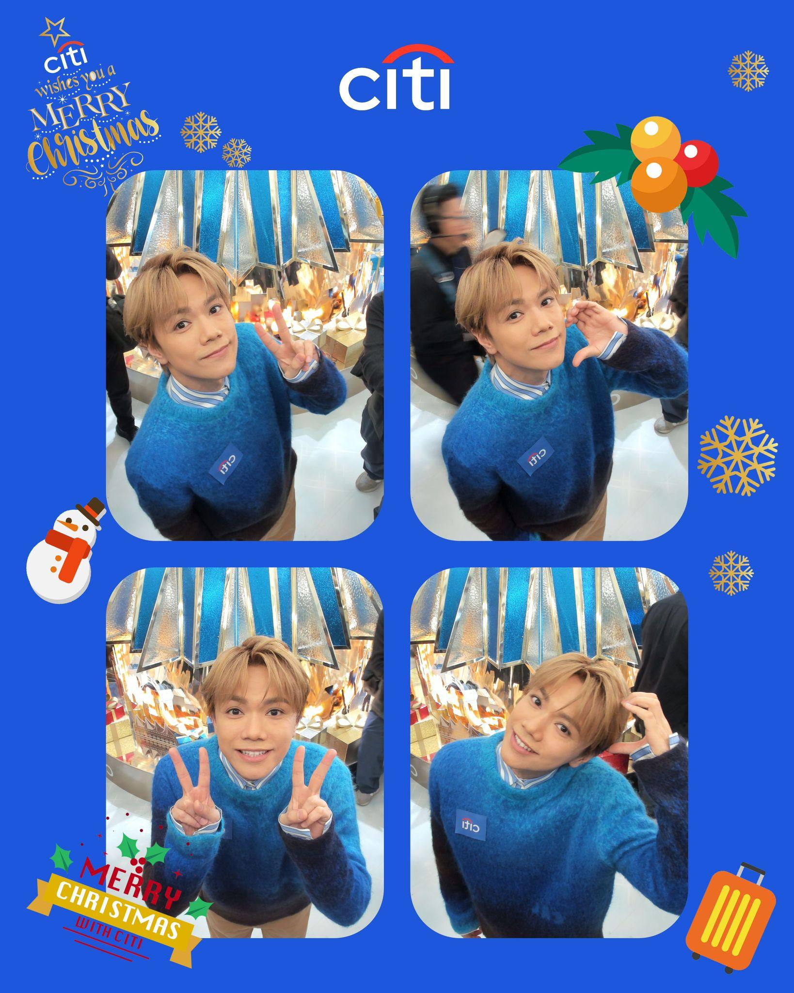 機場設置了互動攝影專區,軒仔亦製作了個人專屬聖誕e-card。