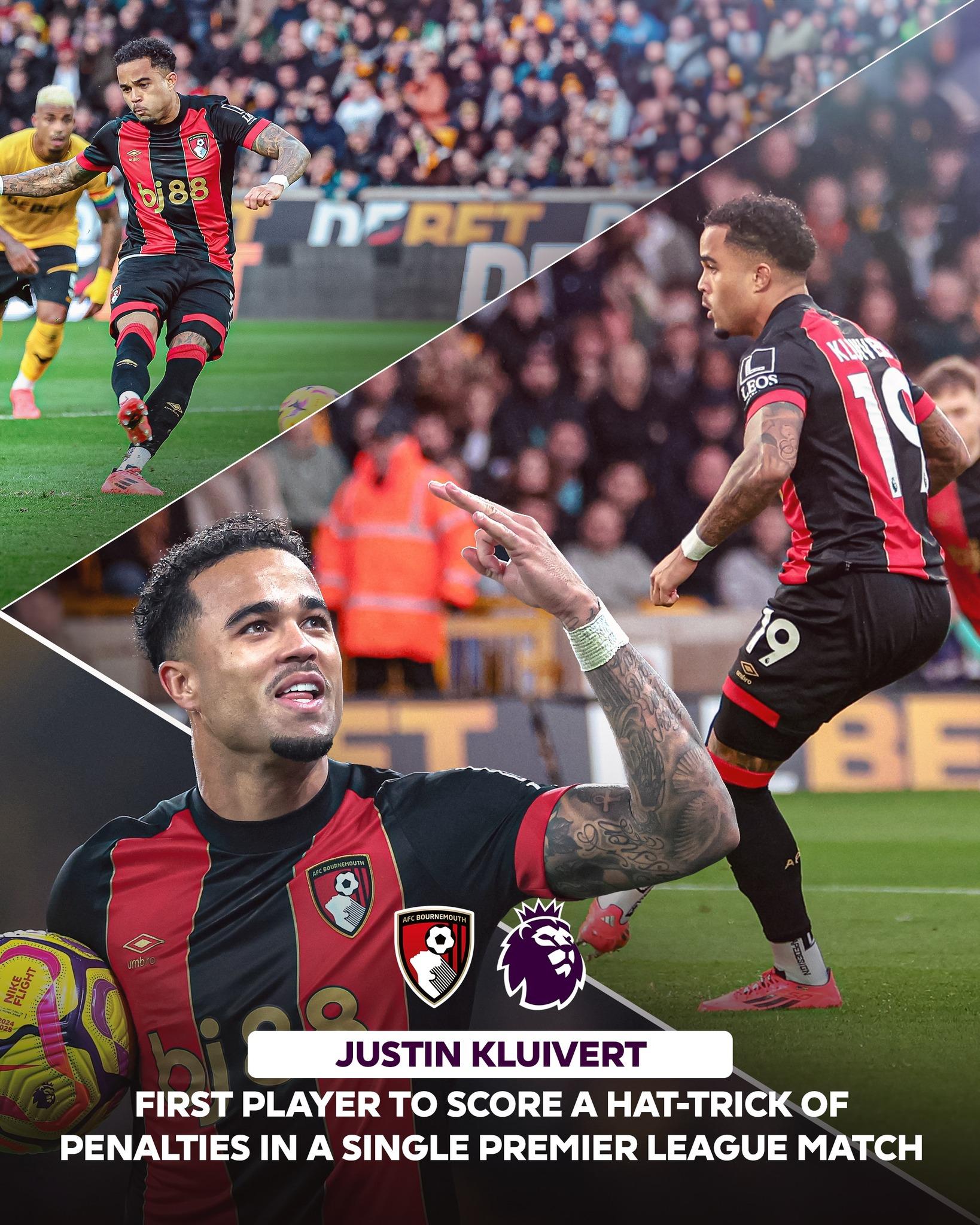 般尼茅夫作客4:2擊敗狼隊。祖斯甸古華特3度主射12碼建功,成為英超史上首個憑12碼「戴帽」球員(英超fb)