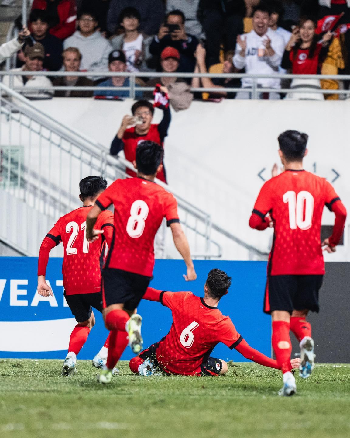 尼高拉斯入波慶祝。(HKFA FB)