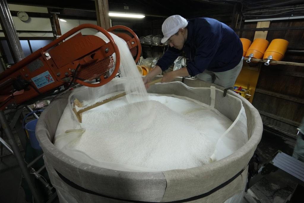 日本清酒釀造。(美聯社)