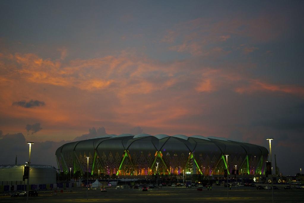 沙特阿拉伯的阿卜杜拉國王體育城體育場,有機會上演世界盃2023決賽周。(美聯社)