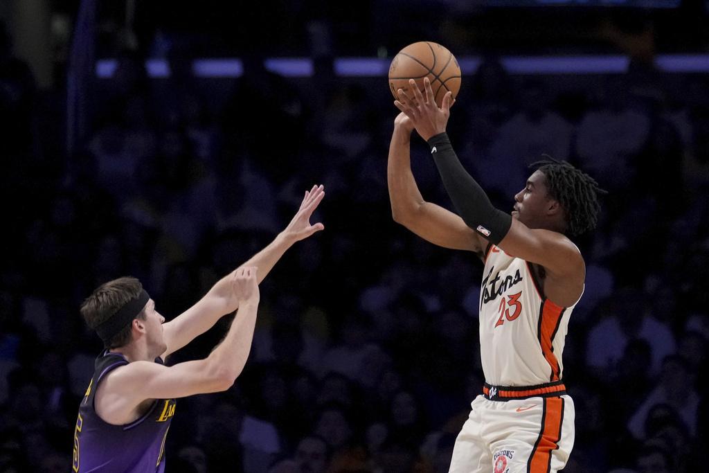 湖人114:117不敵活塞。(美聯社)