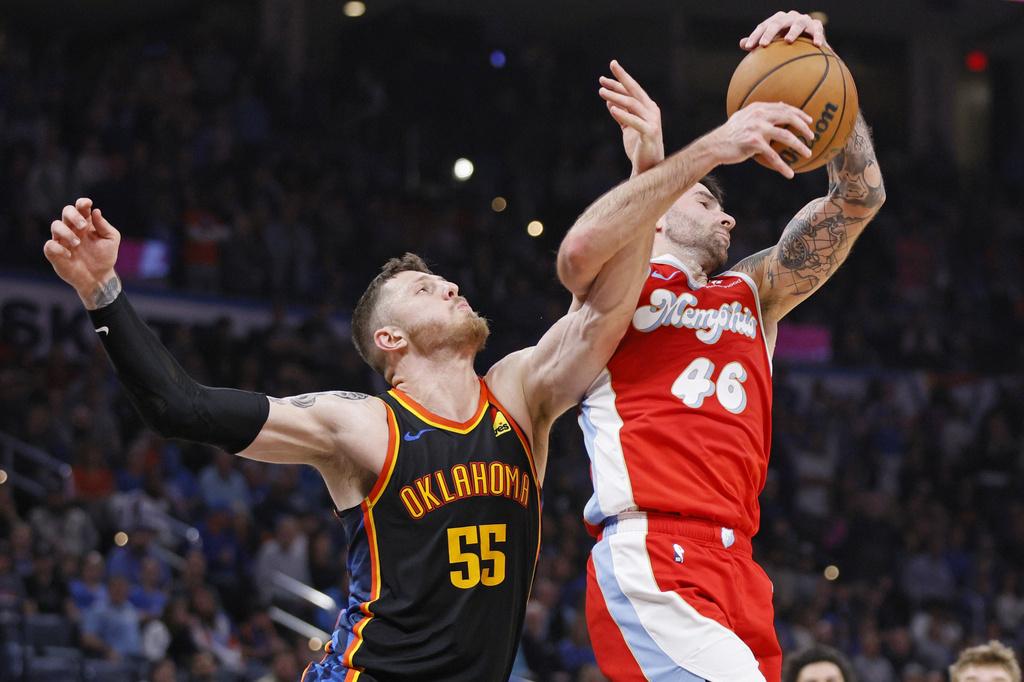 雷霆130:106大勝灰熊。(美聯社)