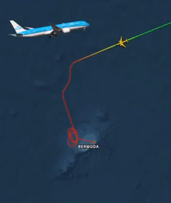 荷航685原本由阿姆斯特丹飛往墨西哥城,但被迫轉降到百慕達。