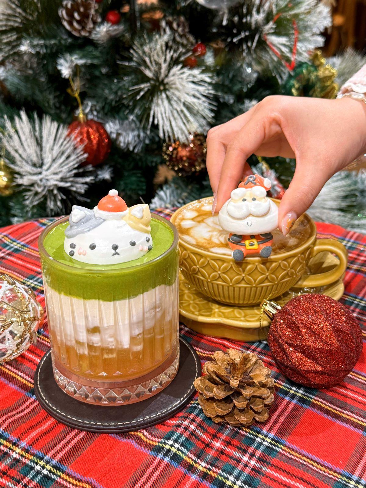 套餐加配3D貓貓聖誕特飲及3D聖誕老人特飲 (另加$50)