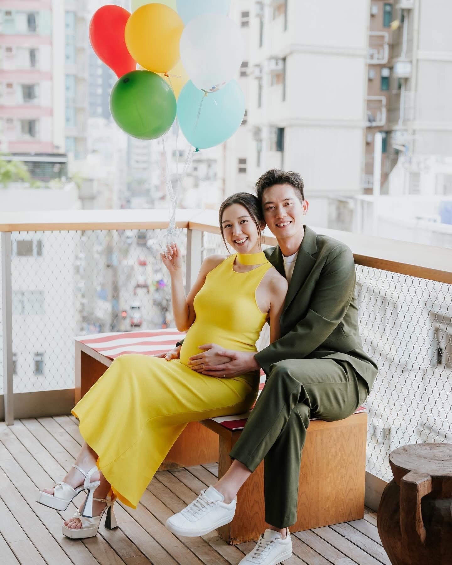 陀住六個月巨肚的麥明詩,腳踏5吋高踭鞋。