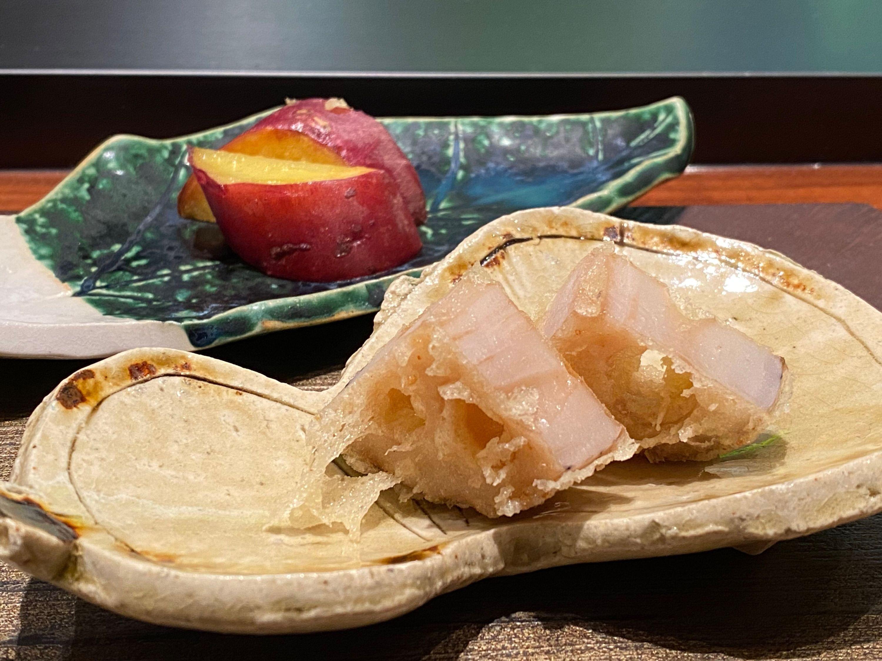 天婦羅蓮藕爽口;鐵板燒薩摩芋重甜薯味。