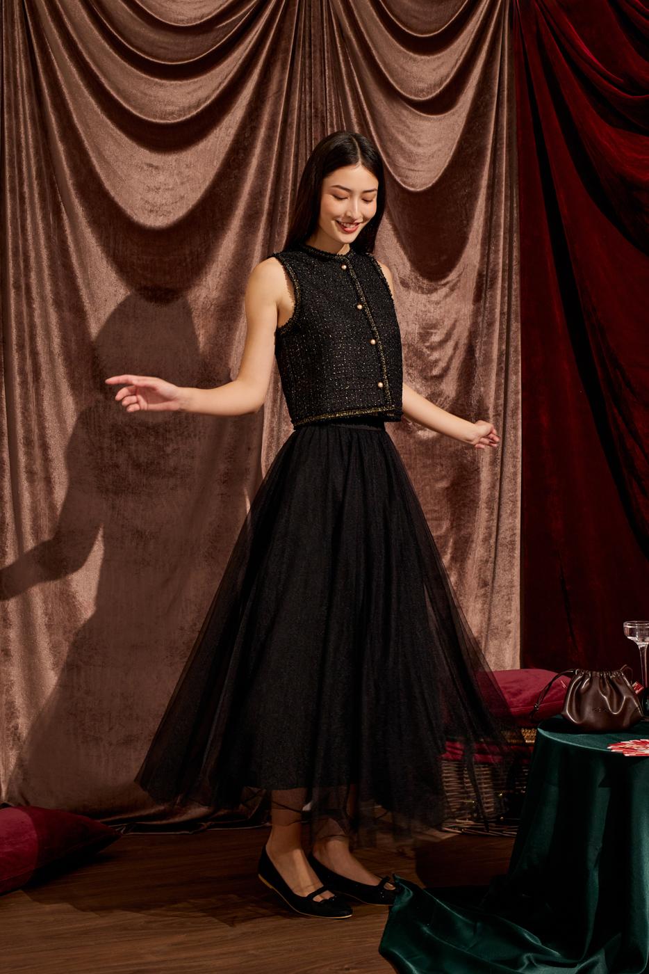 Tweed Top, A-Line Skirt