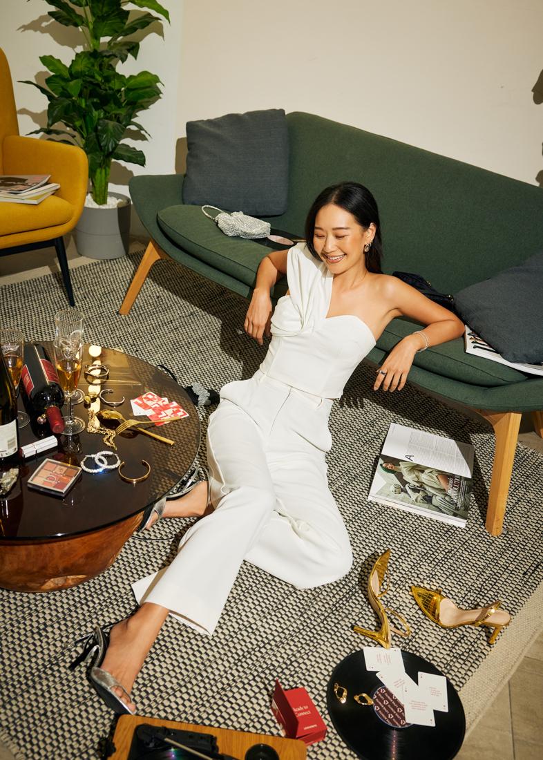 Asymmetric Top, Tailored Pants