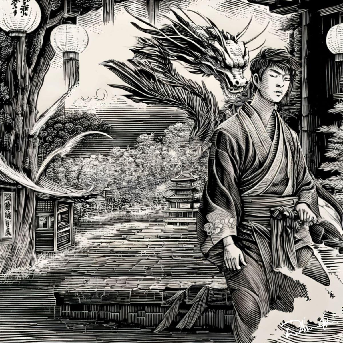 2024年與本地威士忌專家聯乘、以龍年為主題的作品《Pearl Dragon and the Warrior》。