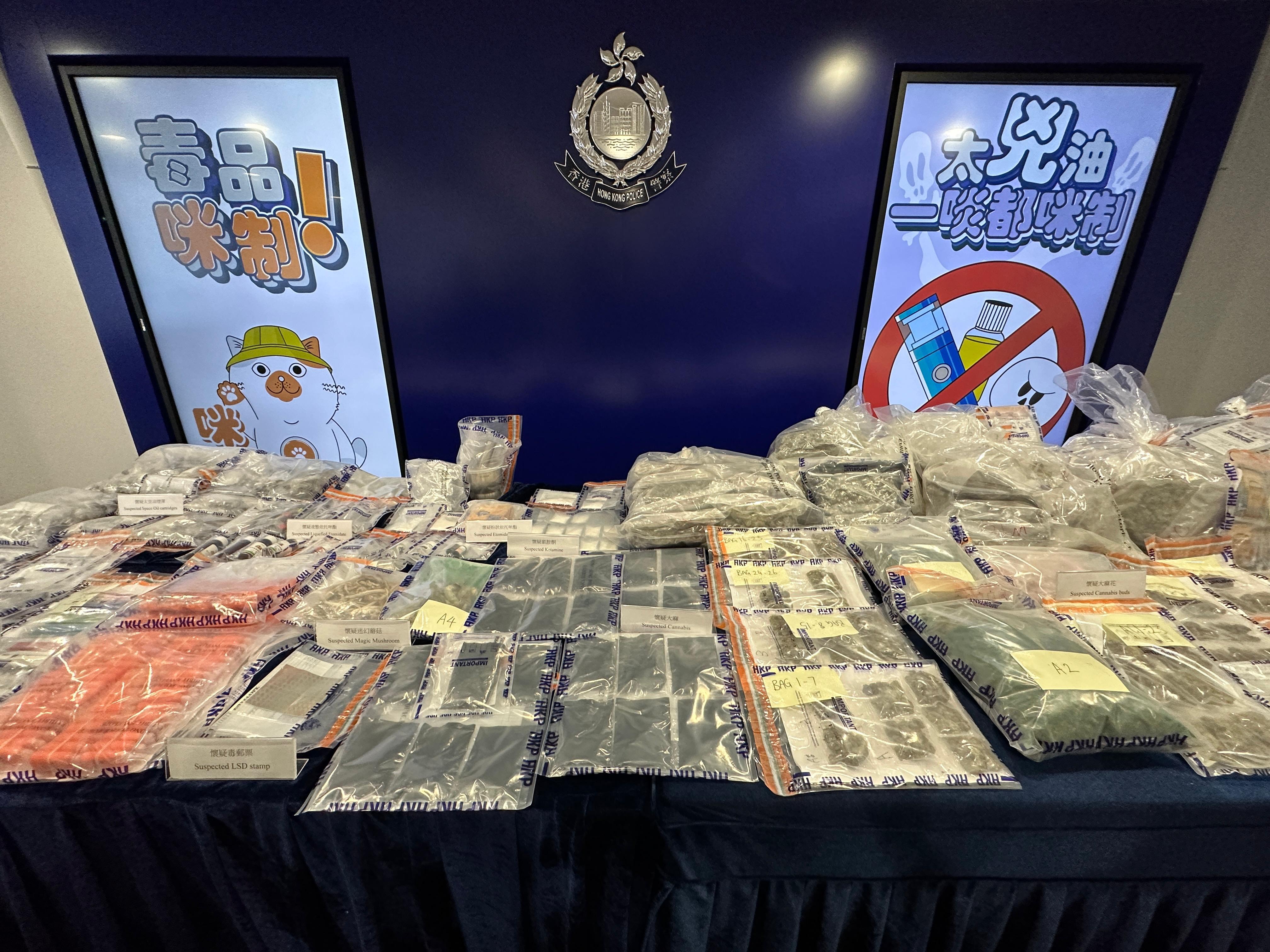 太空油|警破66宗毒品案檢近萬粒「太空油」 拘99人最細12歲