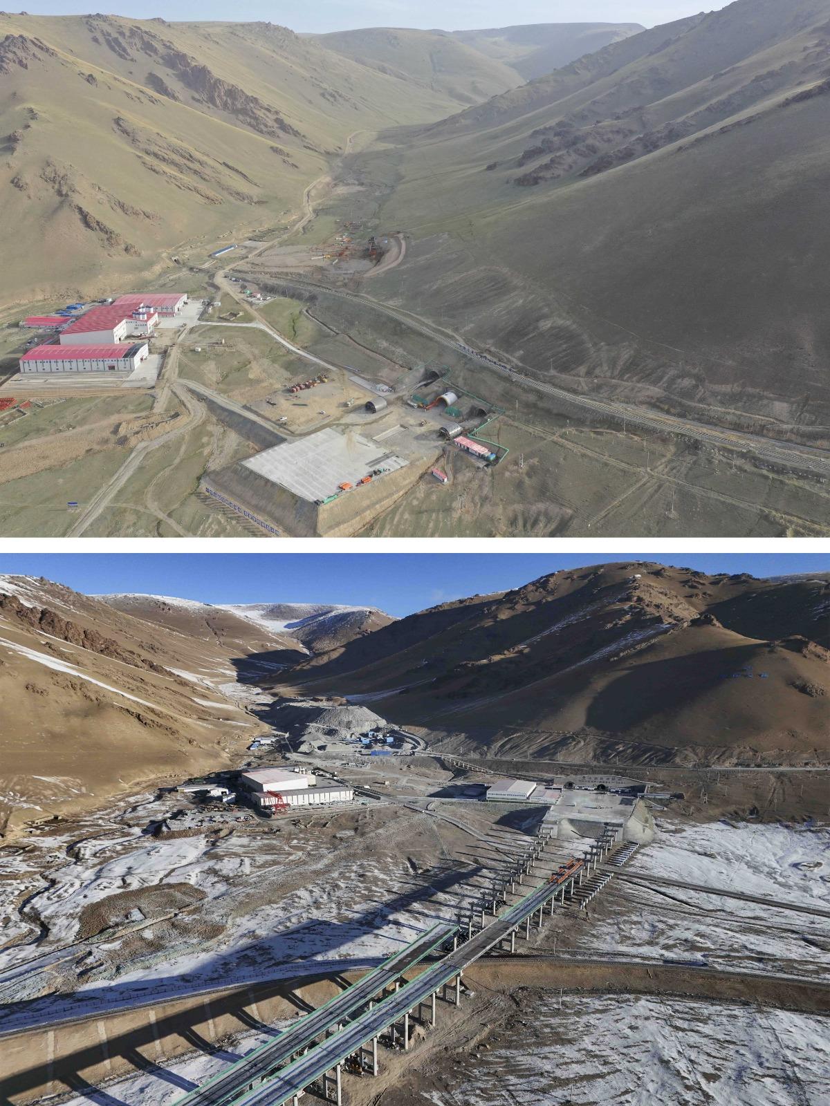 世界最長高速公路隧道、新疆天山勝利隧道貫通。(新華社)