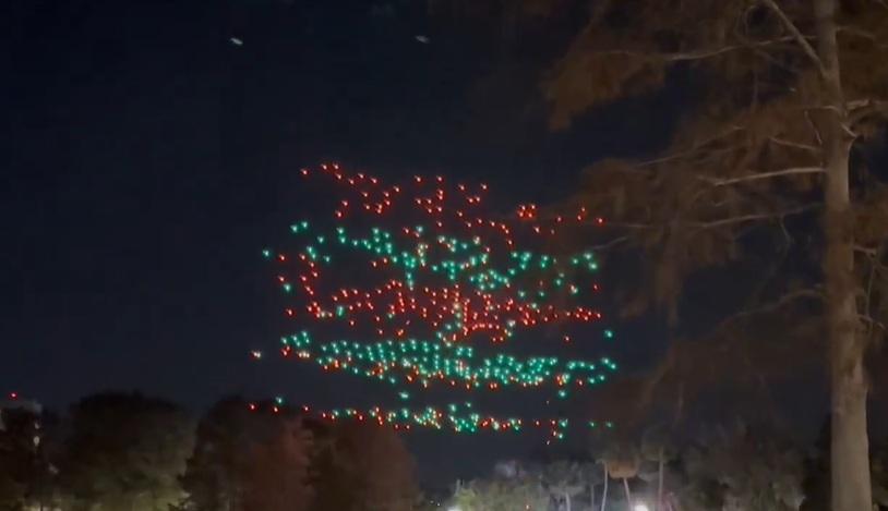 多架無人機失控亂飛。(互聯網)