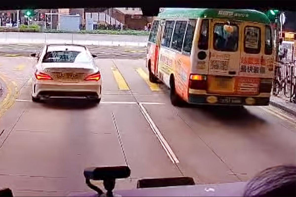 網上流傳事發一刻的車Cam片。(網上片段截圖)